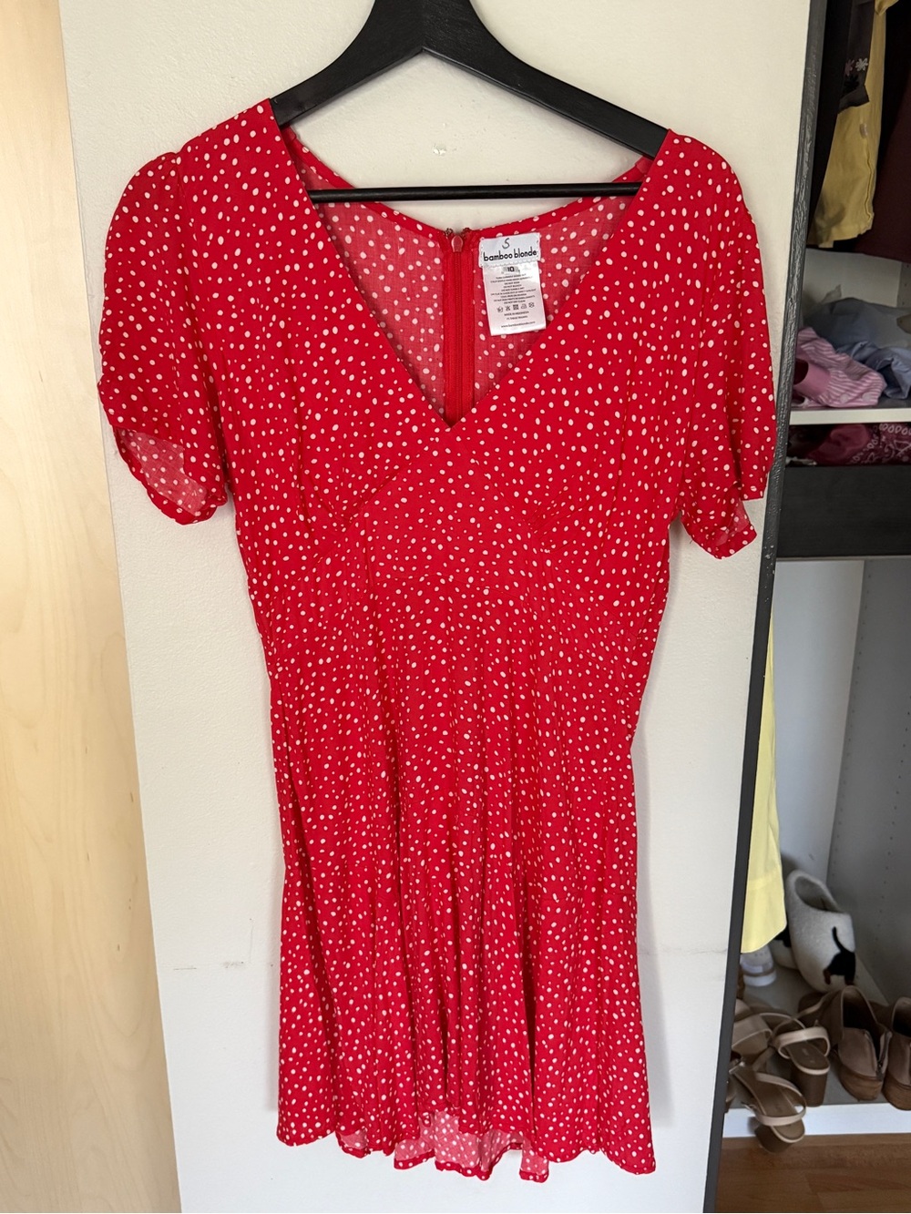 Red Polka Dot Midi Dress